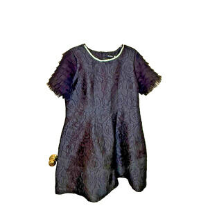 Black Cocktail Dress Short Tulle Sleeve Black Embroidery Prom Evening XXL